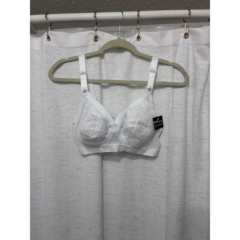 Instant Shaping by Plusform White Lace Wireless Bra Size 36A NEW